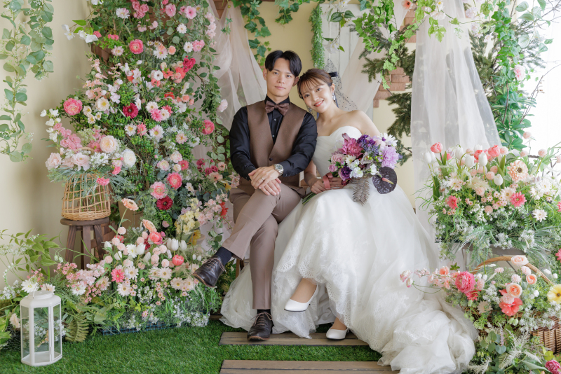 お花に囲まれて