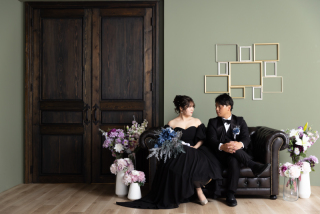 【洋装スタジオ撮影】シンプルスタジオ×ブラックリンクコーデ♡