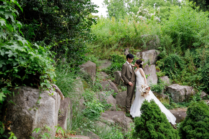 岩場での撮影も