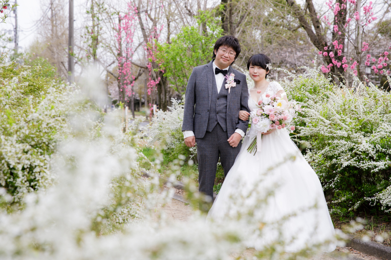 お花に囲まれて