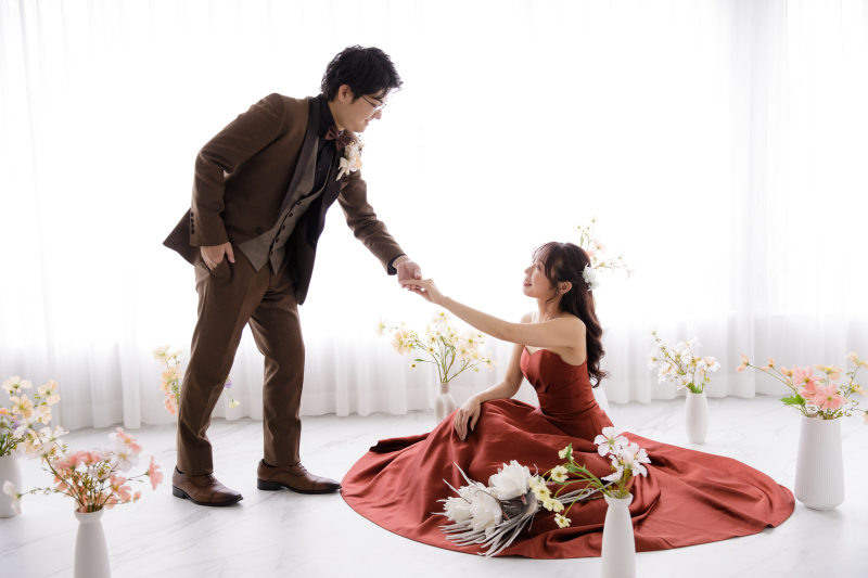 自然光をバックに