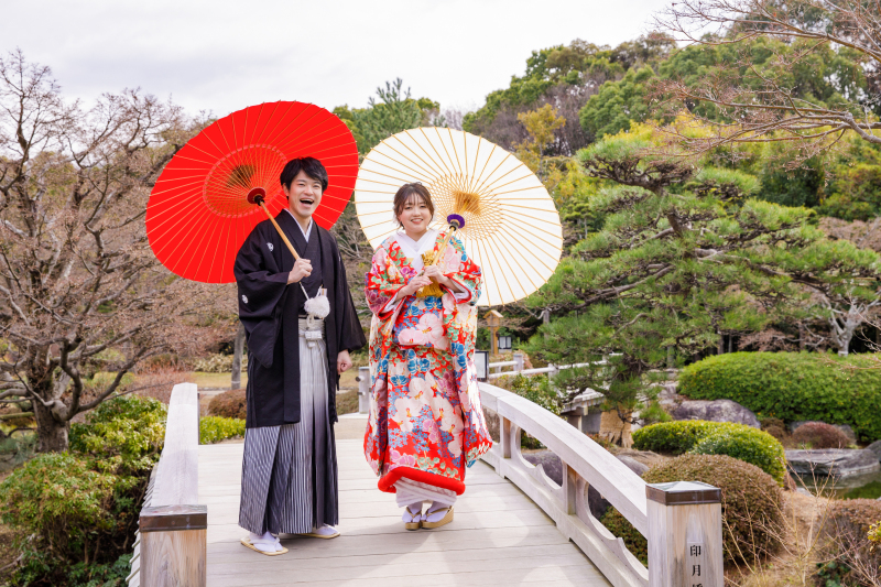 和傘を使って撮影!