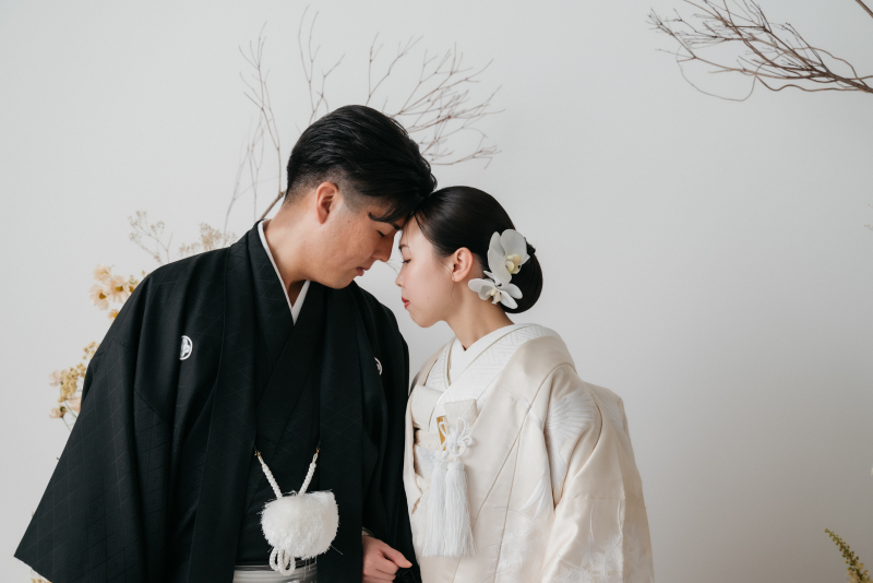 おでこ合わせて