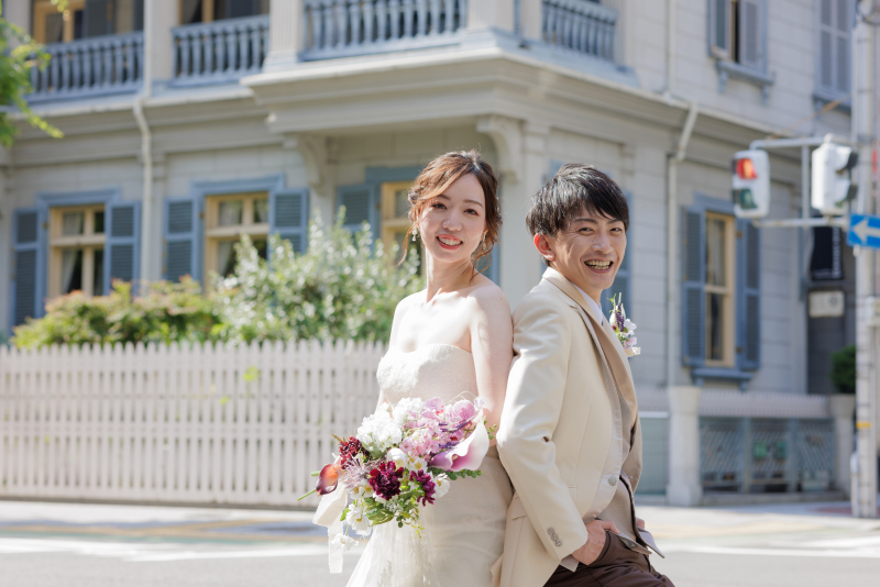 自然なお二人の表情を写真に残して