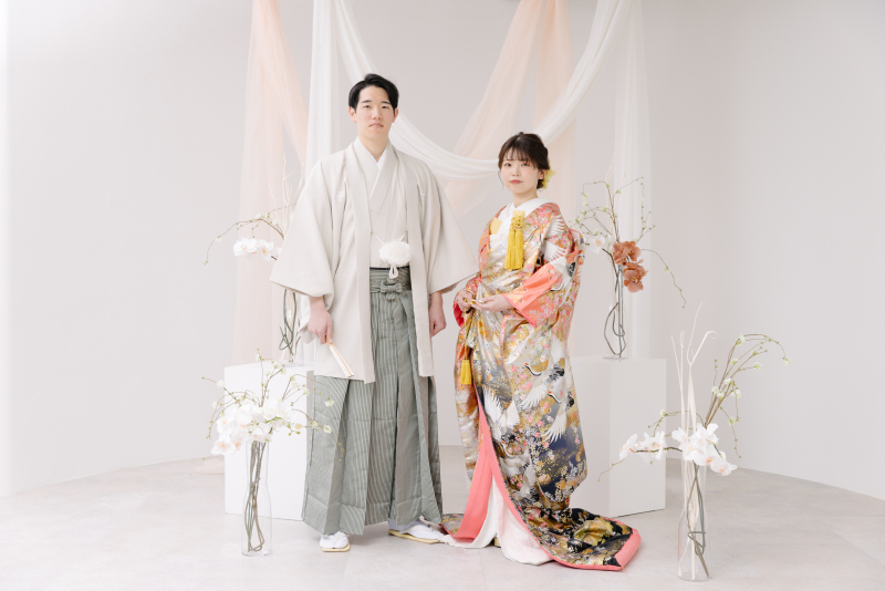 色打掛での撮影スタート