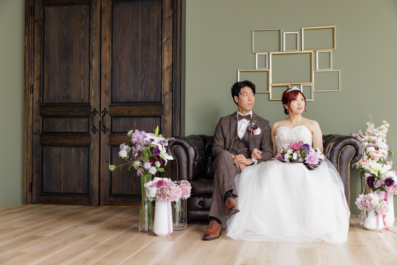 ソファーに座って♪