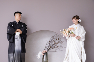笑顔がとっても素敵なお二人の和装洋装スタジオ撮影♪