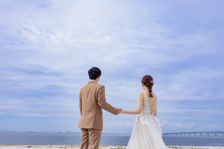 青空なマーブルビーチで♪和装スタジオ＋洋装ロケーション