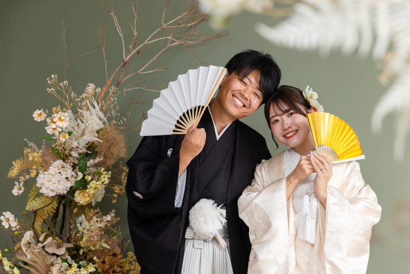 扇子でにっこり