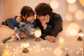 カラードレスで洋装スタジオ撮影