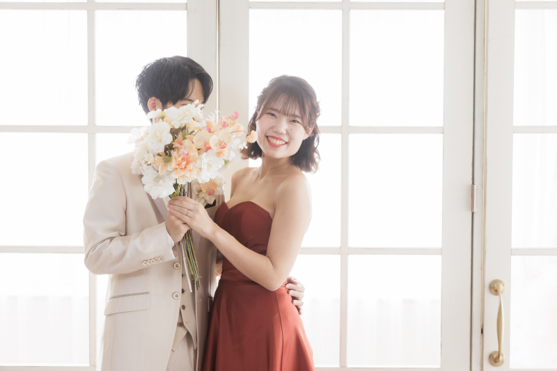 ブーケからひょっこり