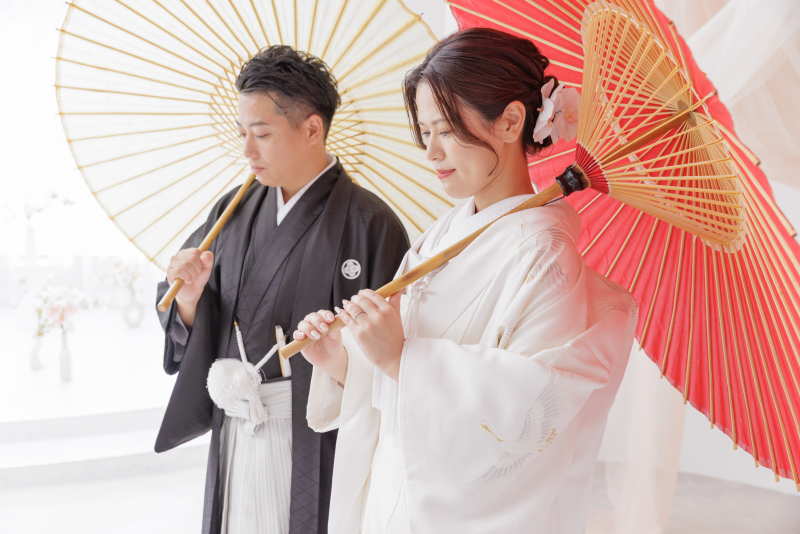 和傘を使っって♡