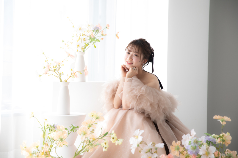 お花に囲まれて