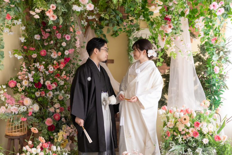 お花に囲まれて