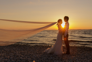 雰囲気のあるサンセットでの1枚