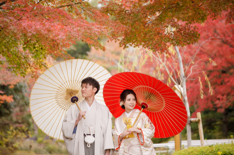 【ロケーション撮影】大仙公園ロケーション☆風情溢れる日本庭園で和装撮影!紅葉も◎☆和装1着ロケーションプラン145,000円