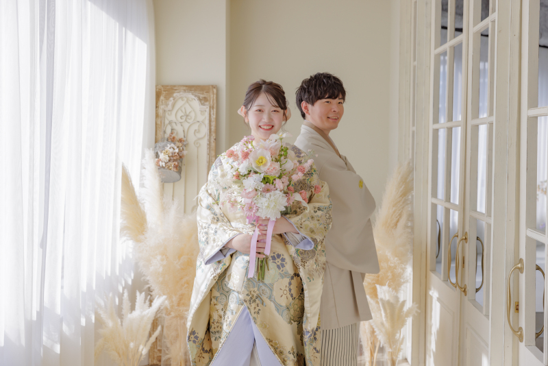 【スタジオ+ロケーション撮影】3着プラン!!ドレスも和装も組み合わせ自由!スタジオもロケーションもどちらも撮影ができる!