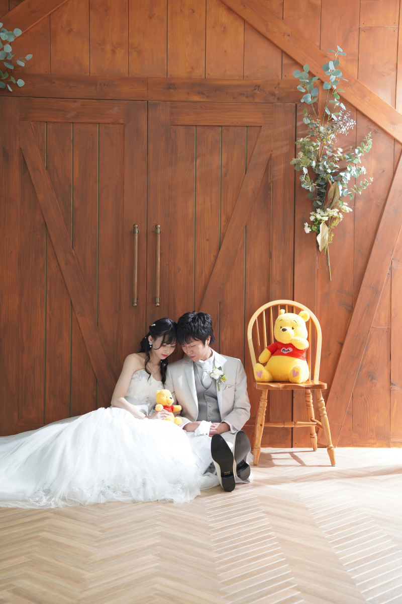 7，ドレスでもぬいぐるみと一緒に撮影！