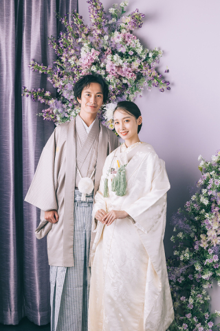 【スタンダードコース】和装プラン！新郎新婦1着ずつのレンタル、デザイン写真集とインテリアにも最適なウッドパネルとデータ付きプラン