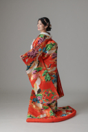 松 鶴 四季花/朱赤