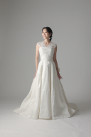 別トレーン取外し袖付けサテンAライン