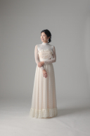 ピンクベージュドットスカート