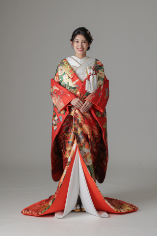 金霞 四季花 蝶/レッド