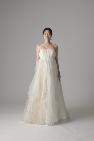 ドット地 フェザー サイド縦フリル/SOP4