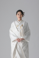 鶴に扇面/ホワイト