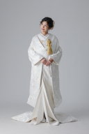 ラインストーン鶴 花車/オフホワイト