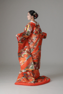 檜扇 束ね熨斗/朱赤