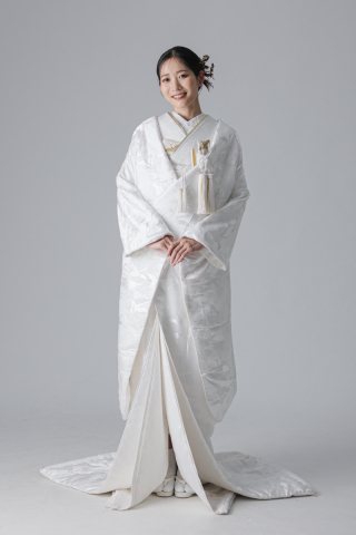 切金に鶴/オフホワイト