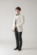 光沢パイピングホワイト黒パンツ