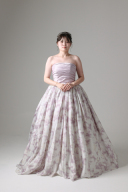 フラワープリント切替スカート/パープル