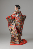 鶴 花車 鶴 青海波/朱赤