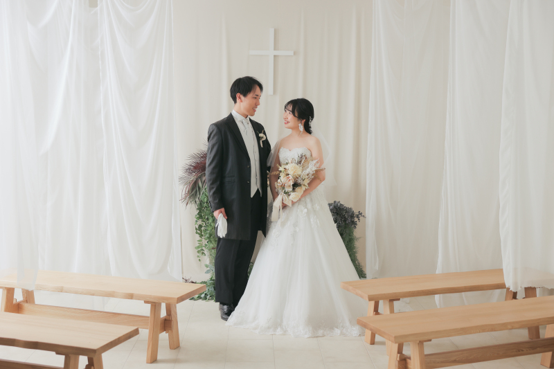 お色直しをして、チャペルで。