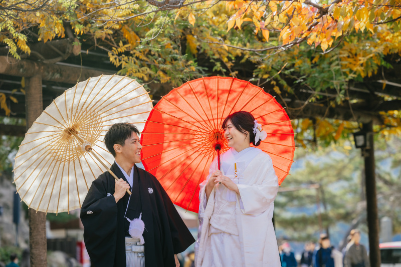 秋色に染まる二人