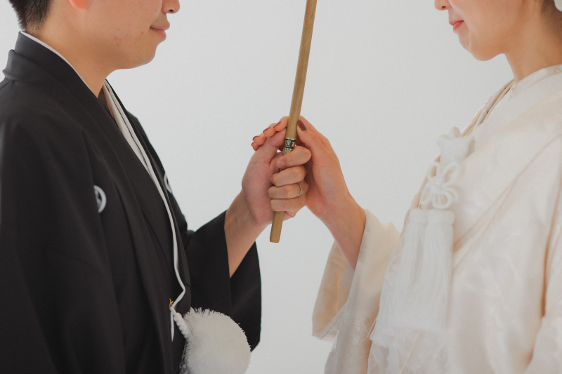 相傘するおふたりの手元