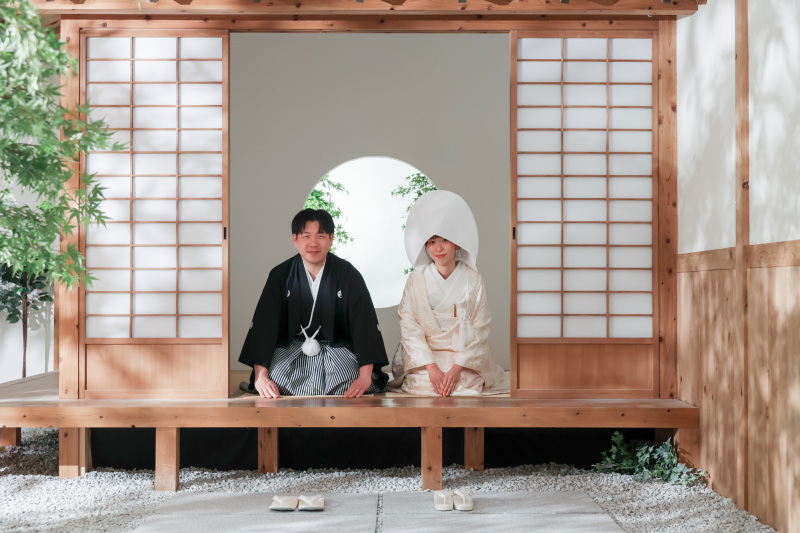 綿帽子をつけて、