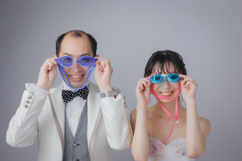 ゴーグルつけて