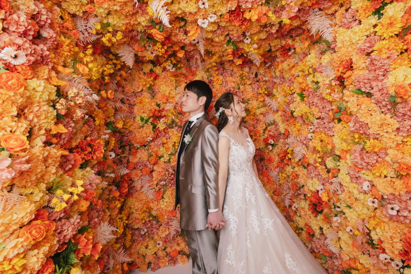 お花に囲まれて