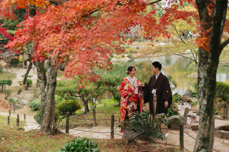 秋深まる縮景園