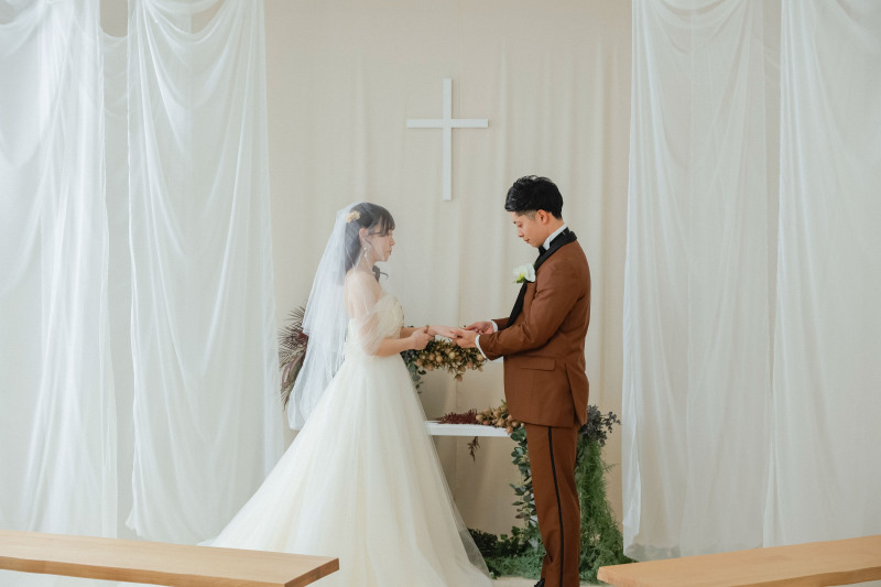 指輪交換シーンも！