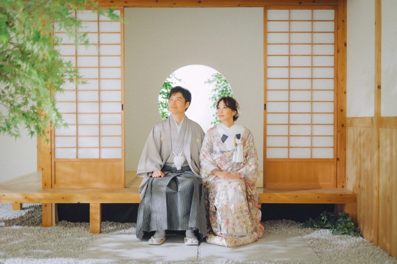 レース打掛けマルレで屋内庭園スタジオ！