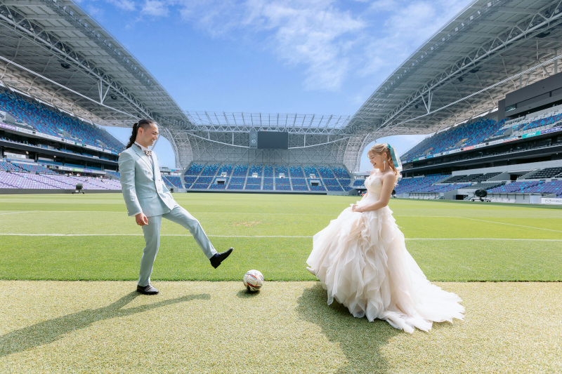 サッカーボールで！