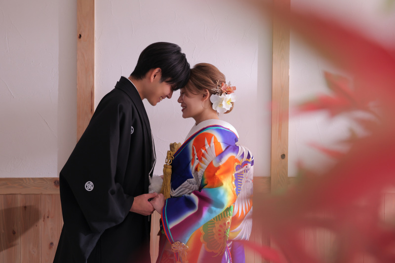 おでこをくっつけて♪