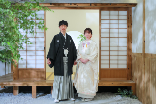 和装で屋内庭園撮影♪