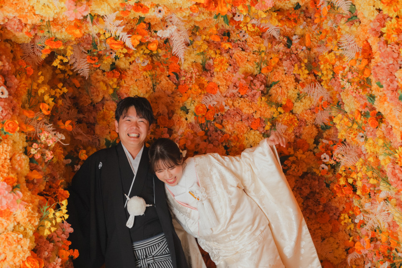 お花に囲まれて