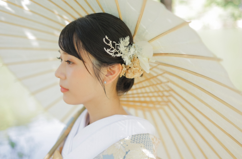 ドライフラワー髪飾り