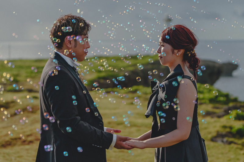 シャボン玉撮影ご希望のご夫婦♪